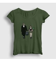 Presmono Kadın Sarı Walk Film Leon T-Shirt 247513tt (Haki)