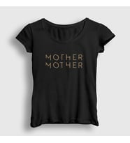 Presmono Kadın Beyaz Logo Mother Mother T-Shirt 431808tt (Siyah)