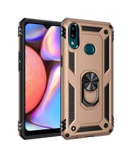 Microsonic Samsung Galaxy A10s Kılıf Military Ring Holder (Gold)