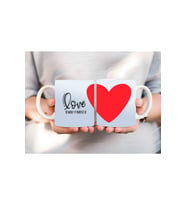 Kalp ve Mottolu Tam Boy 3 Boyutlu Tasarım Seramik Kupa Mug - Hediyelik Kupa (05)