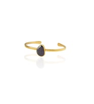 Kadir Jewellery Zirkon Taşlı Ayarlanabilir 22 Ayar Altın Kaplama Bilezik (Mor)