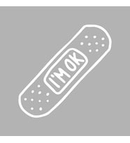 İm Ok Yarabandı Sticker Beyaz 18x18 CM (Siyah-Siyah)