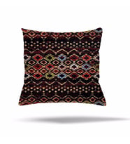 Patchwork Çiçek Desen Etnik Gizli Fermuarlı Yastık Kılıfı Kırlent Kılıfı Koltuk Yastık Kılıfı  (Bordo)