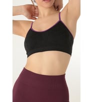 Gigotto Seamless Kabartma Desenli Büstiyer (Siyah)