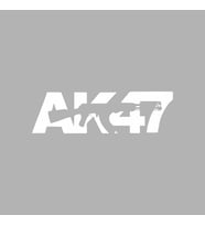 ak47 sticker siyah 20x10 CM (Beyaz)