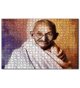 Cakapuzzle Mahatma Gandhi Yağlı Boya Portresi  Puzzle Yapboz MDF (Ahşap) (255 Parça)