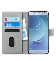 Samsung Galaxy J7 Pro Kılıf Fabric Book Wallet (Gri)