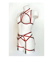 İç Çamaşırı Harness Takım (Kırmızı)