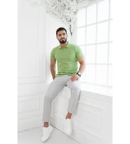 Paul Martin Fermuarlı Polo Yaka %100 Pamuk Regular Fit T-shirt (Yeşil)