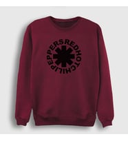 Presmono Unisex Beyaz Logo V3 Red Hot Chili Peppers Sweatshirt 108161tt (Bordo)