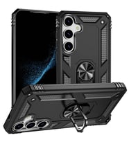Galaxy S24 Plus Kılıf Vega Yüzüklü Standlı Zırh Kılıf (Siyah)