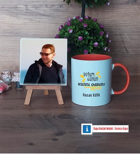 Doğum Günü Hediyesi Fotoğraflı Dekoratif Taş, Kupa Bardak Beyaz Hediye (Model 13)