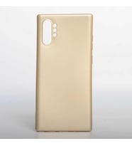 Samsung Galaxy Note 10+ Plus Kılıf Kamera Çıkıntılı Soft Silikon (Gold)