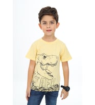 Toontoy Erkek Çocuk Trex Baskılı Tişört (Sarı)