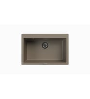 POLEX Cristalüx Granit Evye P-X76 Tezgah Altı Ve Tezgah Üstü Mutfak Evyesi 75x50cm (TOPRAK-KAHVE)