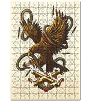 Cakapuzzle Kartalı Yılan Savaşı Görseli Puzzle Yapboz MDF (Ahşap) (255 Parça)