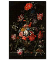 Cakapuzzle Karanlık Arkaplan Vazoda Renkli Çiçekler Puzzle Yapboz MDF (Ahşap) (1000 Parça)