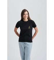 Beginning Composition Kadın Taş T-Shirt (Siyah)