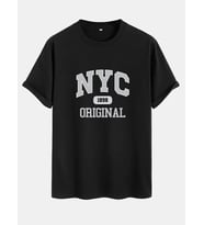 NYC Baskılı Unisex Oversize Tshirt (Siyah)