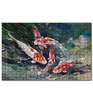 Cakapuzzle Koi Balıkları Üstten Görünüş  Puzzle Yapboz MDF (Ahşap) (255 Parça)