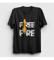 Presmono Unisex Beyaz Knife V2 Free Fire T-Shirt 232928tt (Siyah)