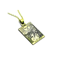 925 Ayar Gümüş Tarot Güneş Kolye (Altın)