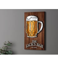 BK Gift Kişiye Özel Kabartma Tasarımlı Ahşap Bar Tabelası 46cm, Home Bar Tabela, Rustik Ev Dekorasyonu, Duvar Dekoru (Model 3)