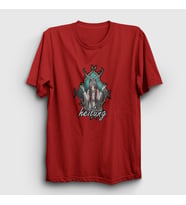 Presmono Unisex Sarı Nature Heilung T-Shirt 408763tt (Kırmızı)