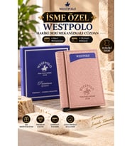 Westpolo Hakiki Deri İsme Özel Erkek Mekanizmalı Kartlık/Cüzdan(Pudra)