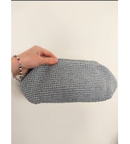 Simli Düğün ve Parti Çantaları , Gece için Parlak El Yapımı Çantalar, Küçük Simli Portföy Çantalar,  Küçük Clutch,  Kemzey Handmade Çanta (Gri)