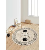 Dijital Baskılı Kaymaz Taban Yıkanabilir Yuvarlak Salon Halısı Koridor Halısı Paspas NDY-SD-1067 (Çok Renkli)