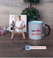 Fizyoterapist Fotoğraflı Dekoratif Taş, Kupa Bardak Beyaz Hediye (Model 9)