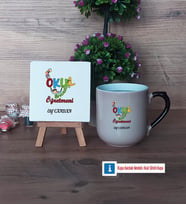 Okul Öncesi Öğretmeni Dekoratif Taş, Kupa Bardak Kırmızı Hediye Öğretmenler Günü Hediyesi (Model 9)