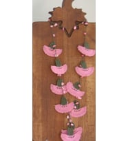 HANDMADE DOĞAL TAŞLI KARANFİL OYA KOLYE (Pembe)