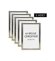 5 Li Set A4(21x29.7) (21x30)Diploma Çerçevesi Belge Çerçeveleri Sertifika Çerçevesi (Gümüş)