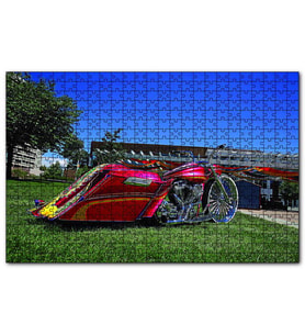 Cakapuzzle  Harley Davidson Road King Görsel  Puzzle Yapboz MDF (Ahşap) (1000 Parça)