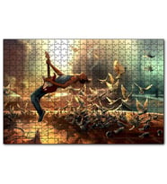 Cakapuzzle Elektrogitar Güvercinler ve Güneş Işıkları  Puzzle Yapboz MDF (Ahşap) (500 Parça)