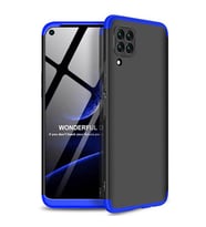 Huawei P40 Lite Kılıf Zore Ays Full Koruma Kılıf (Siyah-Mavi)