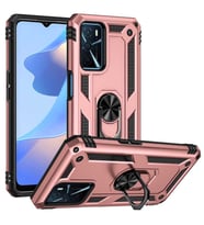 Oppo A16 Kılıf Zore Vega Yüzük Standlı Zırh Kılıf (Rose)