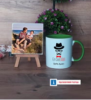 En Cool Baba Fotoğraflı Dekoratif Taş, Kupa Bardak Beyaz Hediye Babaya Hediye (Model 14)