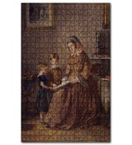Cakapuzzle Çocuklarına Okuma Öğreten Kadın Puzzle Yapboz MDF (Ahşap) (1000 Parça)