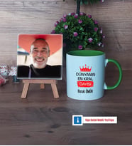 Dayıya Hediye Fotoğraflı Dekoratif Taş, Kupa Bardak Beyaz HediyeDayıya Doğum Günü Hediyesi (Model 14)