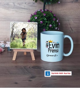 Evin Prensi Fotoğraflı Dekoratif Taş, Kupa Bardak Beyaz Hediye (Model 1)