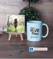 Evin Prensi Fotoğraflı Dekoratif Taş, Kupa Bardak Beyaz Hediye (Model 1)