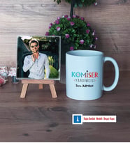 Komiser Yardımcısı Fotoğraflı Dekoratif Taş, Kupa Bardak Beyaz Hediye (Model 1)
