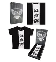 Beşiktaş Orijinal Siyah Bebek T-Shirt Hediyelik Ahşap Kutulu (Siyah - Beyaz)