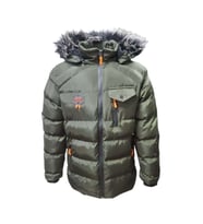 Es Booz E01347 Çocuk Erkek Kapüşonlu Kürklü Spor Mont - E01347 - Bej - ST01347-Bej-12 YAŞ (Haki)