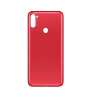 Samsung Galaxy A11 Logolu Kasa Kapak - LENS VE PARMAKİZİ HARİÇ (Kırmızı)