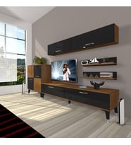 Decoraktiv Eko 6Y Slm Std Silver Tv Ünitesi Tv Sehpası (Siyah - Ceviz)