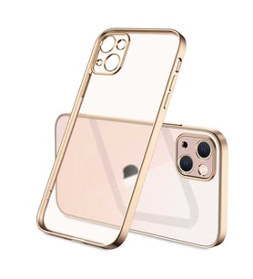 Apple iPhone 13 Kılıf Zore Mat Gbox Renkli Kenar Kılıf (Gold)